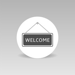 Welcome hanging sign isolated Hotel concept Vector