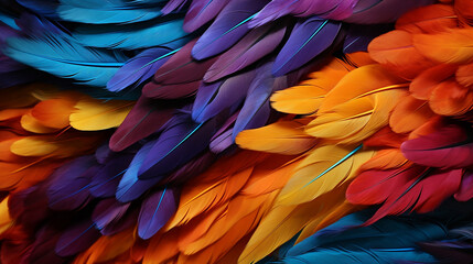 Fototapeta premium neon colored feathers