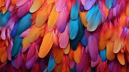 Fototapeta premium Psychedelic colored feathers