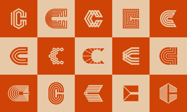 Luxury line abstract monogram letter C logo icon