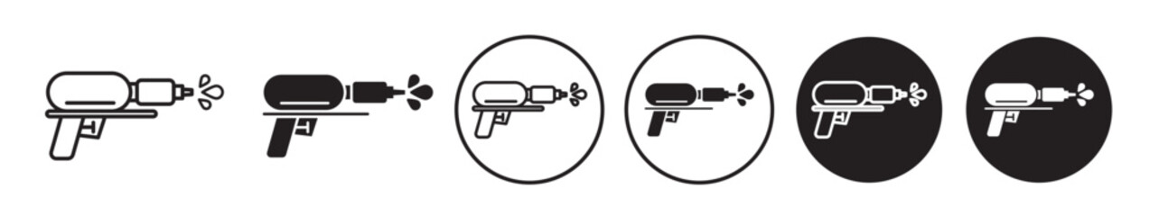 Water gun icon set. watergun line vector symbol. suitable for mobile app, and website UI design.