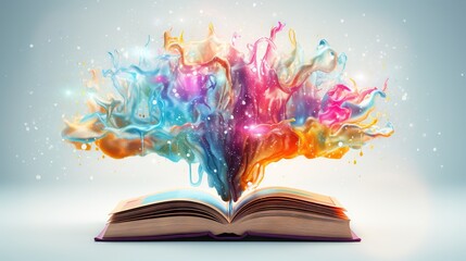  an open book with a colorful design on top of it.  generative ai