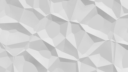 Fototapeta premium Abstract geometric shapes in white color. Dynamic trendy modern design as background, texture materials for technical packaging design, conceptual wall design, 3D rendering