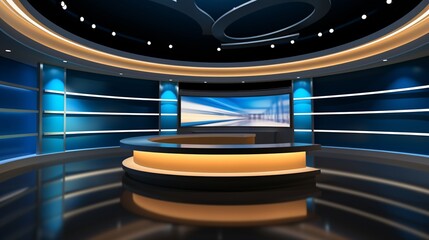 Tv Studio. Backdrop for TV shows .TV on wall. News studio. The perfect backdrop for any green screen or chroma key video or photo production.