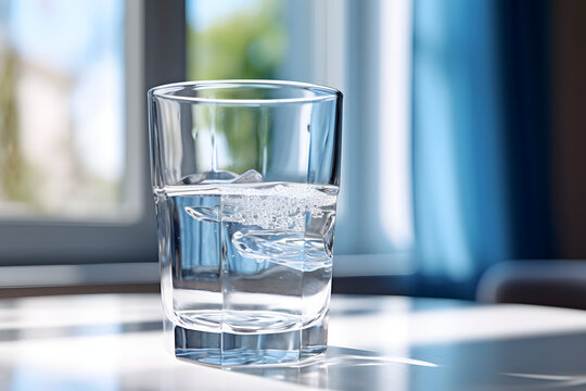 glass of water on the table