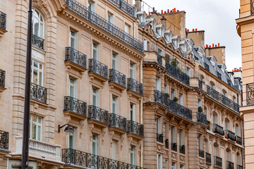 General street view from Paris, the French capital - obrazy, fototapety, plakaty