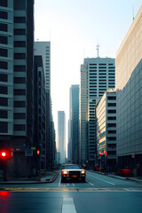 Obraz premium open street view through the city generative ai