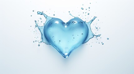 Fototapeta na wymiar a blue heart shaped object with water splashing on it. generative ai