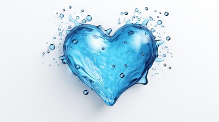 Fototapeta na wymiar a blue heart shaped object with water droplets on it's surface. generative ai