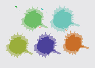 Abstract watercolor on white and black background. The color splashes on the paper. It is hand-drawn.