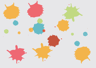 Abstract watercolor on white and black background. The color splashes on the paper. It is hand-drawn.