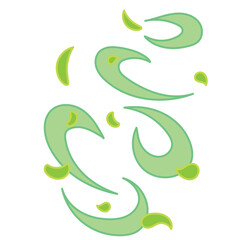 Swipe and Leaf Freehand Comic Effect Memphis