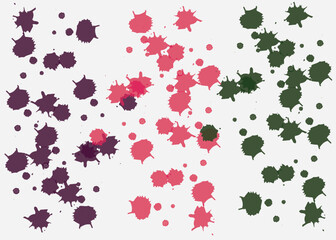 Abstract watercolor on white and black background. The color splashes on the paper. It is hand-drawn.