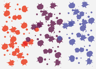 Abstract watercolor on white and black background. The color splashes on the paper. It is hand-drawn.