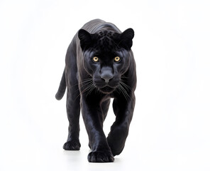 Black panther on white background