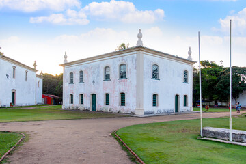 Fototapeta na wymiar Museum in the historic center of the old town of Porto Seguro, in the state of Bahia, Brazil