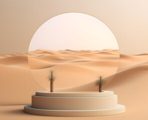 Dune desert landscape podium display