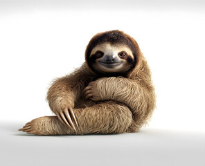 Fototapeta premium Sloth on white background