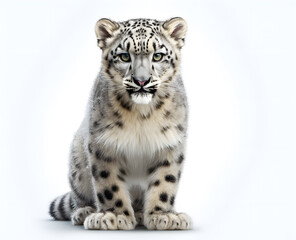snow leopard white background