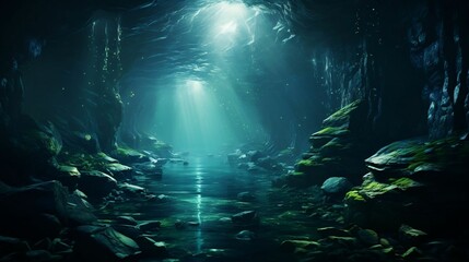 Calming, mysterious water-themed backgrounds with hazy effects