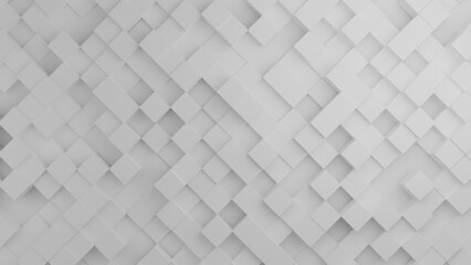 Random shifted white cube boxes block background wallpaper banner with realistic lighting