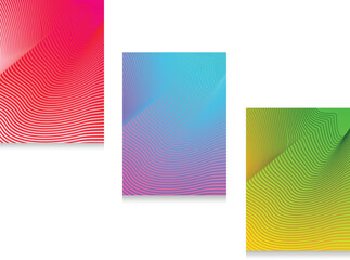 Set of Three Gradient Modern Background, Suitable For Brochures, Template Layout Design, Fluid Shape Abstract Wavy Pattern