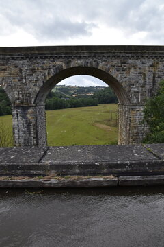 the aqueduct at chirk running parallel to the chirk viaduct