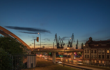 gdansk industry area at night 