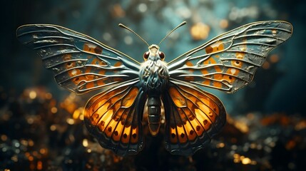 Naklejka na ściany i meble Butterfly captured in mesmerizing macro detail