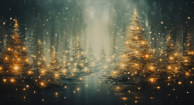 Christmas Tree Holiday Background © ArtCookStudio