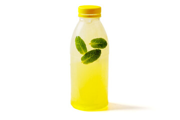 lemonade with melon and mint on a white background for the site