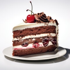 Chacolate cake piece isolated