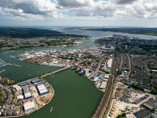 Naklejka premium River Itchen Southampton City Centre, Drone Photography, 48mp 