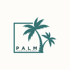 Palm tree logo design vector illustration