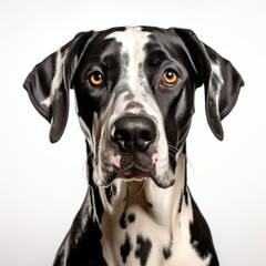 Portrait of harlequin Great Dane