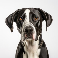 Portrait of harlequin Great Dane