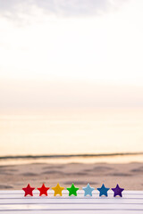 砂浜と星の置物