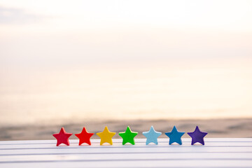 砂浜と星の置物