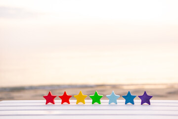 砂浜と星の置物