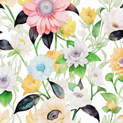 Beautiful abstract watercolor landscape botanical illustration