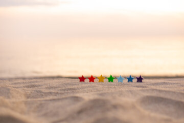 砂浜と星の置物