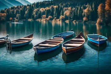 Fototapeta na wymiar boats in the lake
