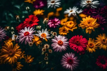 beautiful colorful flowers Generated Ai