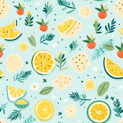 seamless pattern, pattern, textile, fruit, summer