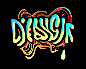 illustrator text effects that are cool and also colorful with abstract writing in vector format