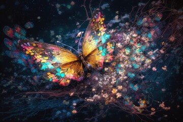 butterfly on the colorful background