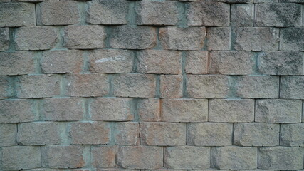 Old and faded large brick wall background