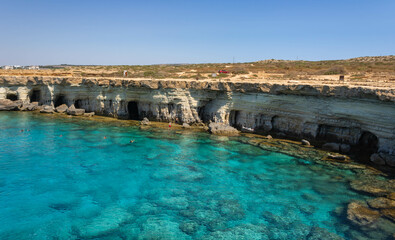 Fototapeta na wymiar Sea caves at the national park Cape Greco, Ayia Napa, Cyprus