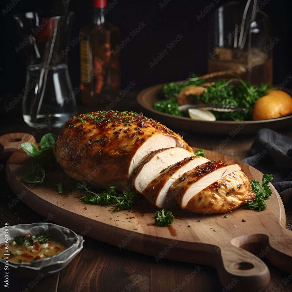 Canvas Prints chicken fillet,  diet, healthy, protein, restaurant, close-up