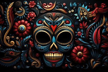 Mexican Day of the Dead background. Illustration